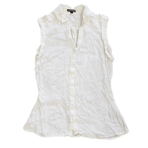 Express White Sleeveless Blouse M - Picture 1 of 3